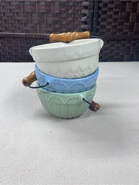 Ceramic Stackable Serving Bowls with Handles